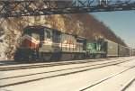 Westbound vehicle train drops racks